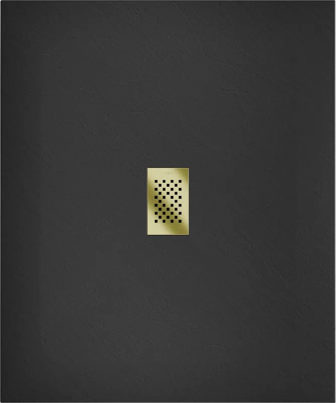 Mexen Hugo, obdĺžniková sprchová vanička SMC 130 x 100 cm, čierna, zlatá krytka, 42701013-G