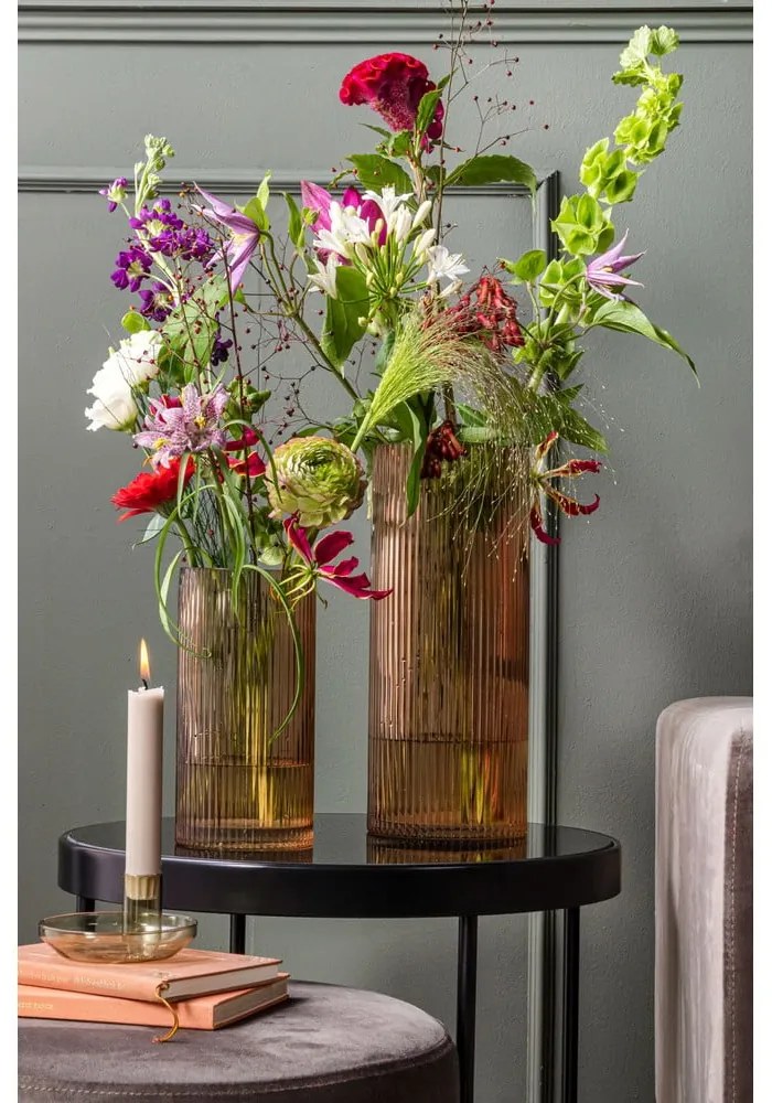 Svetlohnedá sklenená váza PT LIVING Allure, výška 30 cm