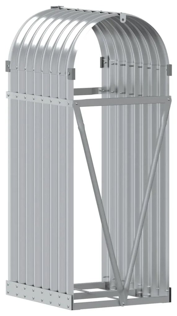 Držiak na polená strieborný 40x45x100 cm pozinkovaná oceľ