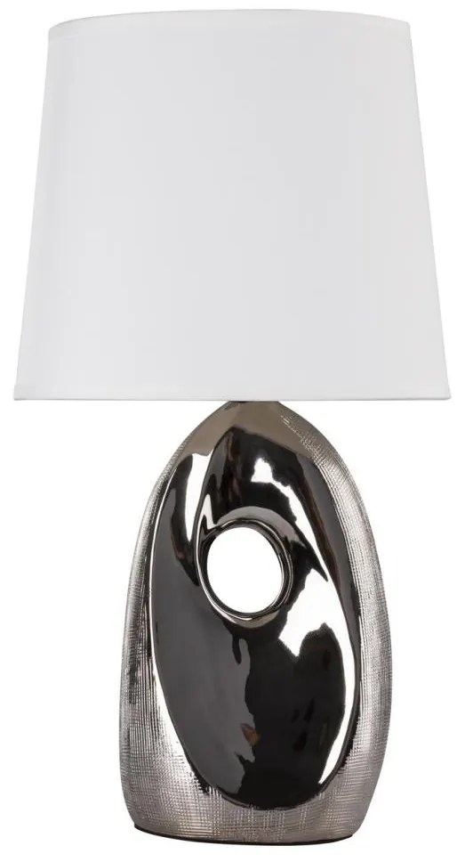 Candellux Stolná lampa HIERRO 1xE27/60W/230V biela/lesklý chróm CA0742
