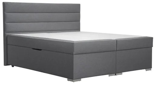 Čalúnená posteľ NEW BOLERO 180x200 cm, sivá, s úložným priestorom a matracami vrátane topperu