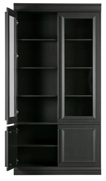 Čierna vitrína z borovicového dreva 110x215x44 cm Organize – WOOOD