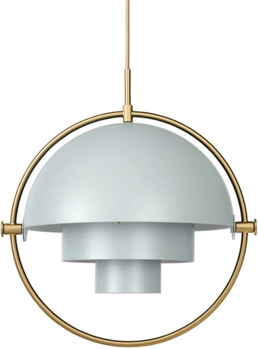 Gubi Závesná lampa Multi-Lite, sea grey/brass