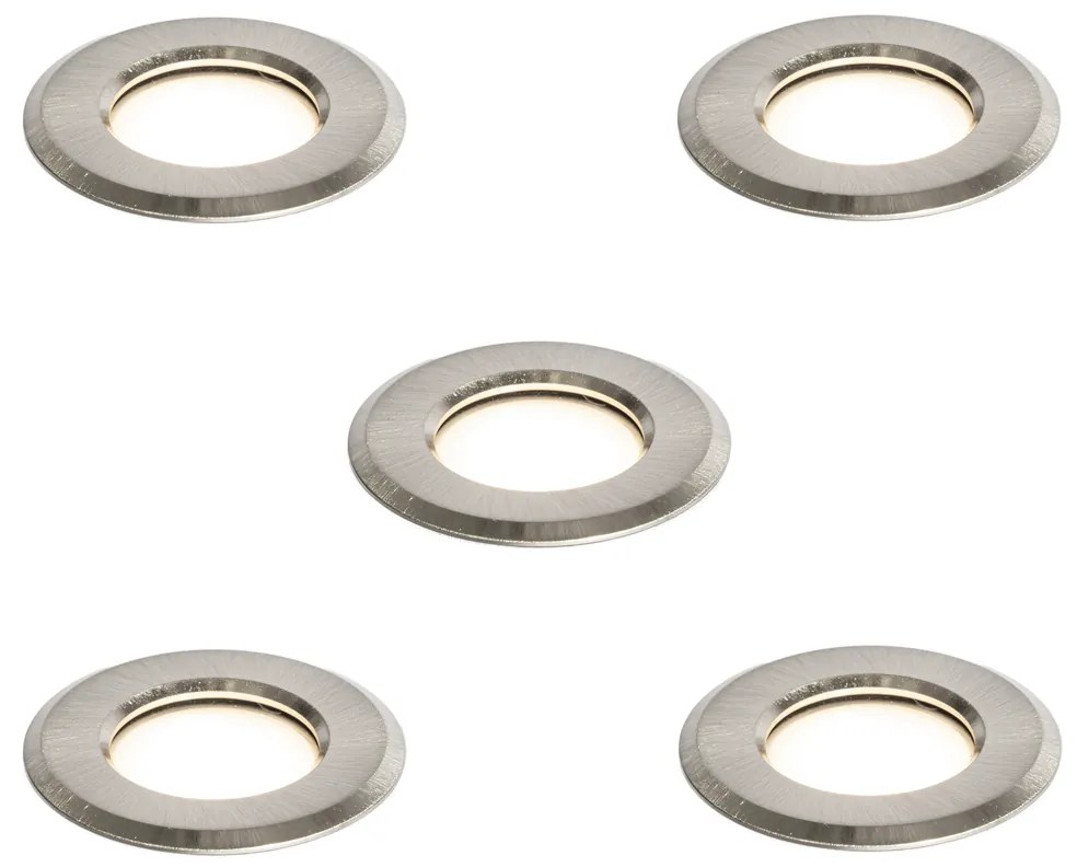 Sada 5 moderných zemných reflektorov hliníkových vrátane LED IP67 - Linsey