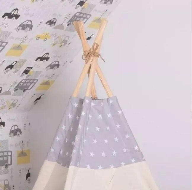 Bestent Detský stan Teepee s vankúšmi Hviezdy šedý