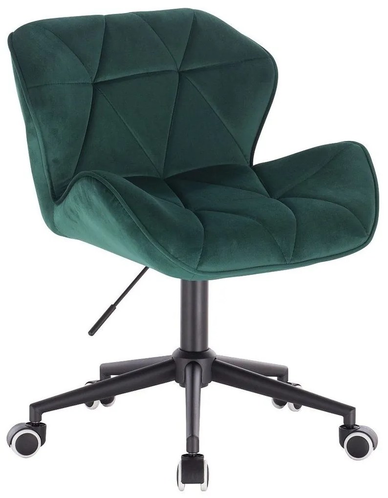 LuxuryForm DESIGN Stolička MILANO VELUR na čiernej podstave s kolieskami - zelená