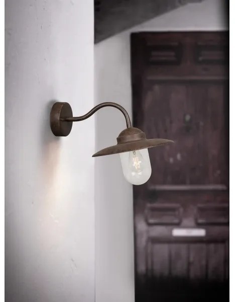 Nordlux - Vonkajšia nástenná lampa LUXEMBOURG 1xE27/60W/230V IP54 hnedá/patina