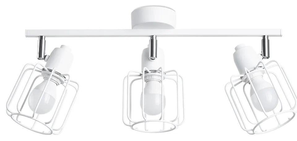 Bodové svietidlo Beluci, 3x biele drôtené tienidlo, (možnosť polohovania)