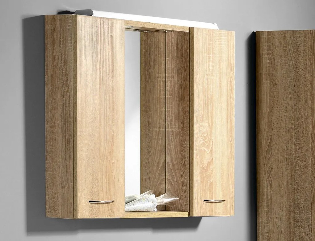 Aqualine Aqualine, ZOJA/KERAMIA FRESH STRIP galérka s LED osvetlením, 70x60x14cm, biela, 45025S