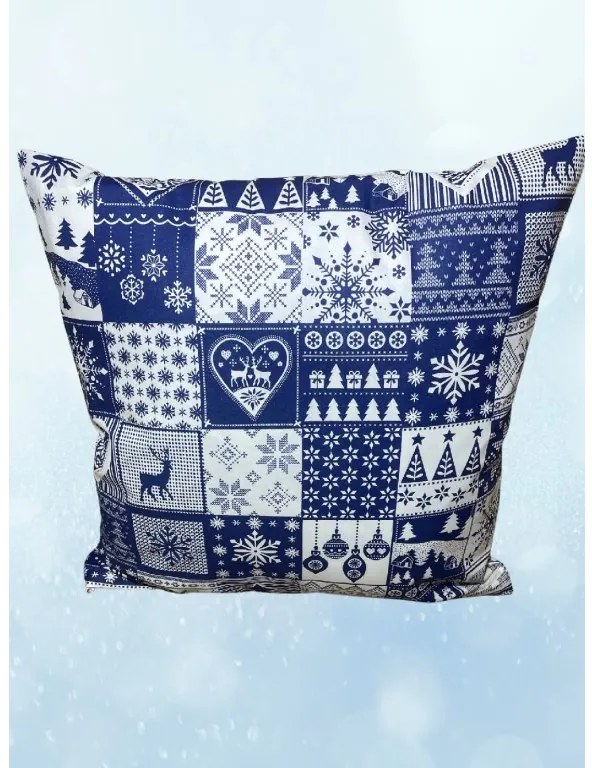 INTERMEDIC SK Vianočná obliečka na vankúš Modrá Kocka 40x40 cm