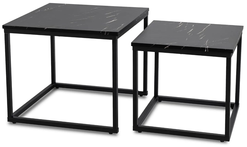 PROXIMA.store - Loftový set konferenčných stolíkov TEVET FARBA: čierna, FARBA NÔH: čierna