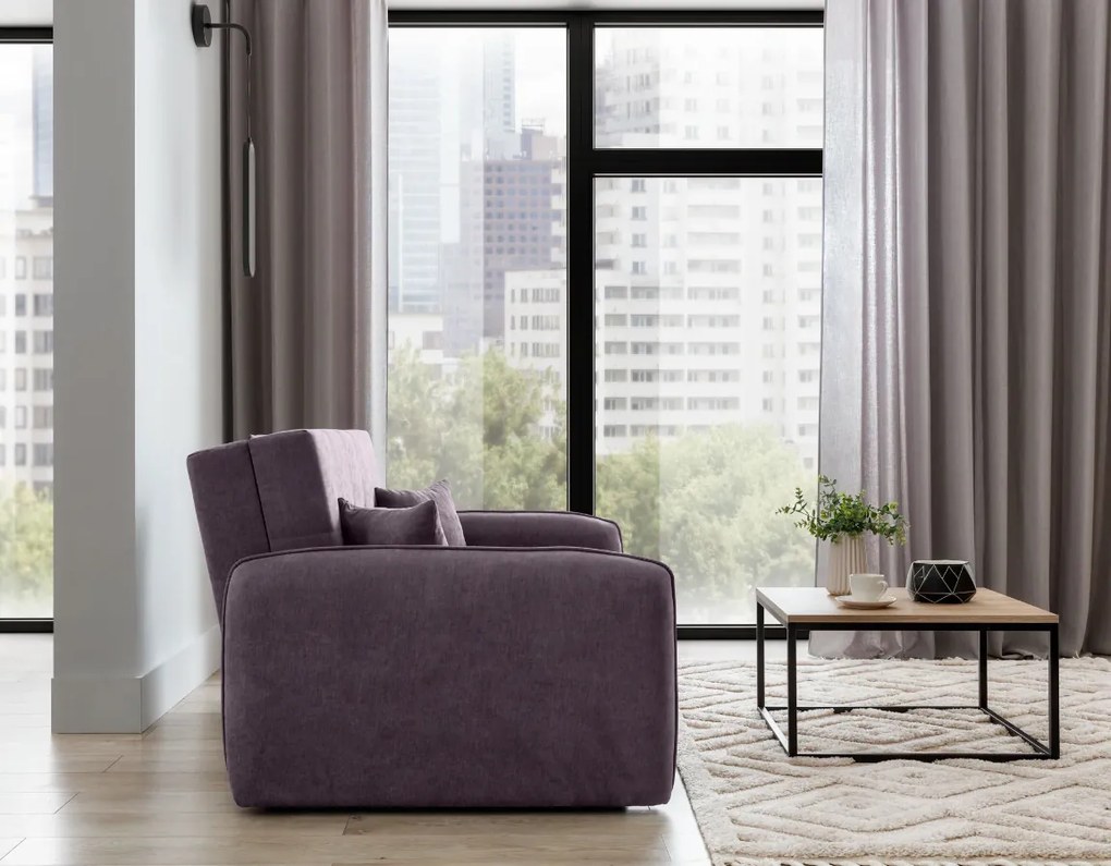 Rozkladacia dvojmiestna pohovka LAINE, svetlofialová