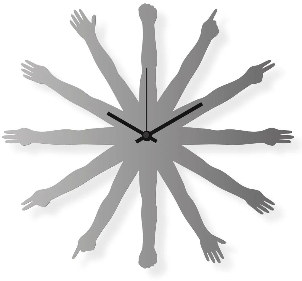 Dizajnové nástenné hodiny: Ruky Nerezová oceľ    40x40 cm| atelierDSGN