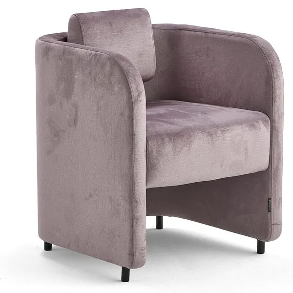 Kreslo COMFY, na nožičkách, zamatová tkanina, svetlofialová