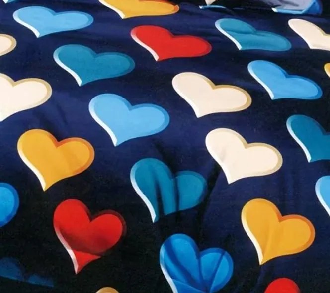 Obliečky FALER HEARTS 7-dielna sada 140x200 cm