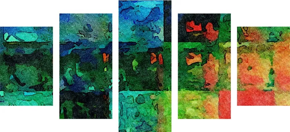 5-dielny obraz moderné výtvarné umenie Varianta: 100x50