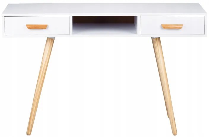ModernHome Biely písací stôl - 2x zásuvka
