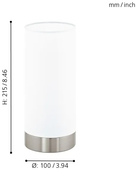 Eglo 95775 - Stolná lampa DAMASCO 1 1xE27/60W/230V