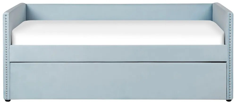 Jednolôžková posteľ 200 x 90 cm Tish (modrá) (s roštom). Vlastná spoľahlivá doprava až k Vám domov. 1076234
