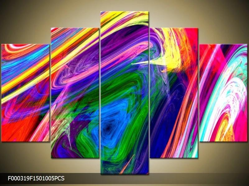 Obraz na plátne Hrajúce farby, 5 dielne 150x100cm 87,92 €