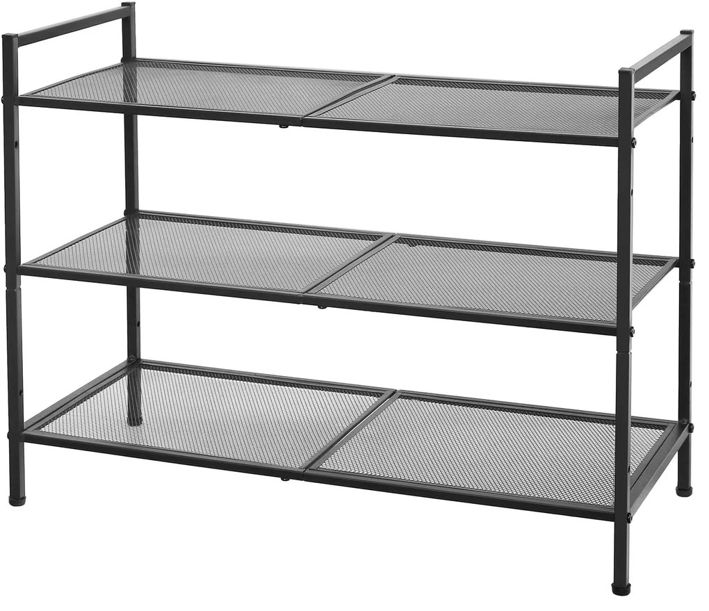 Kovový botník Dancer 3 police čierny