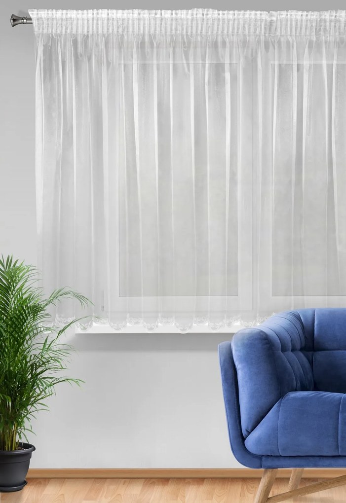 ZÁCLONA NA PÁSKE ELIZA 300X145 CM BIELA