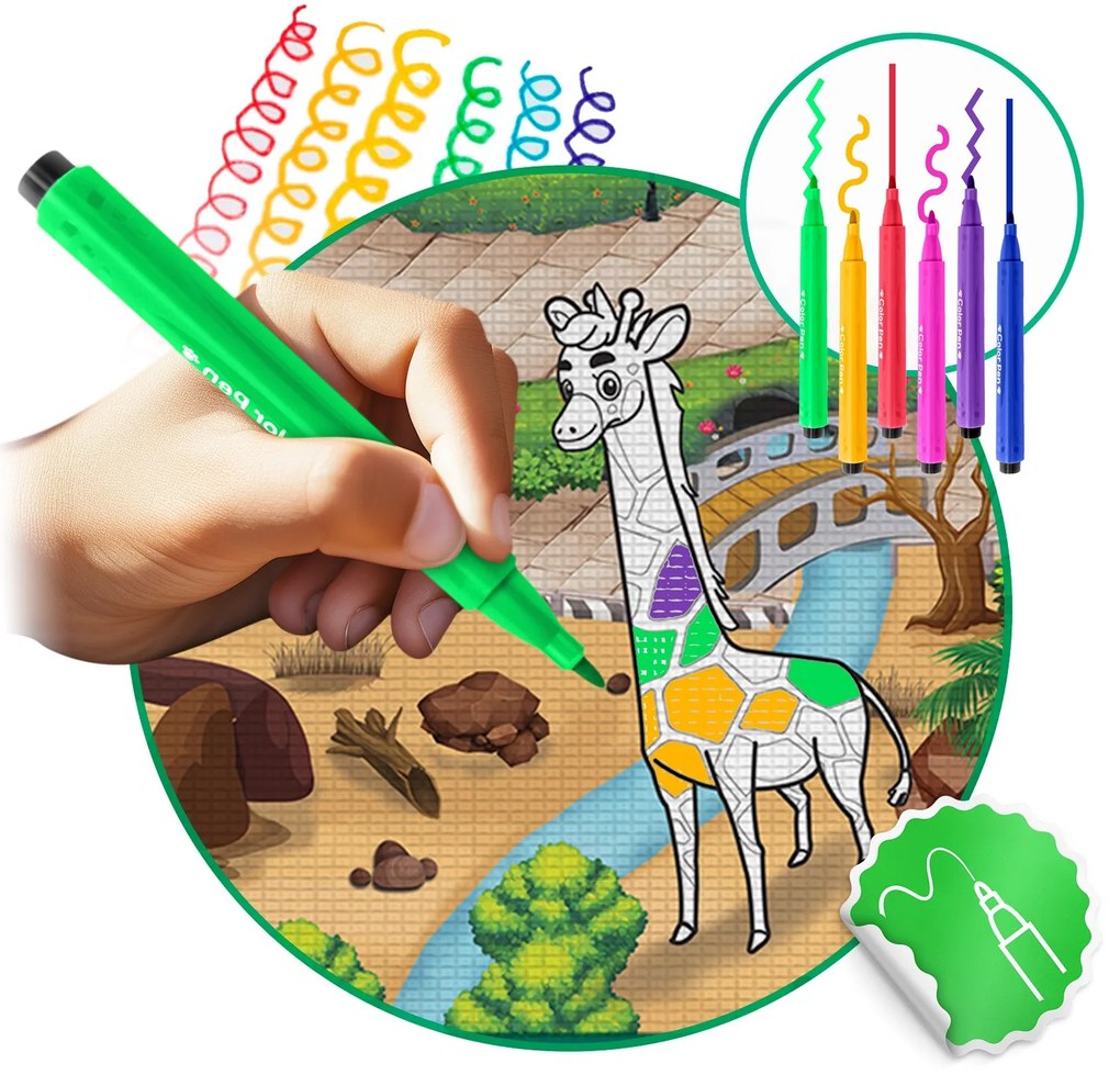 Rolovaná penová podložka na vyfarbovanie 200 x 120 x 0,3 cm Ricokids RK-343