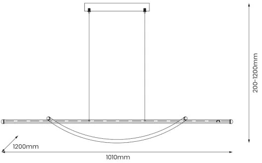 LED Luster na lanku AMBAR LED/35W/230V čierna