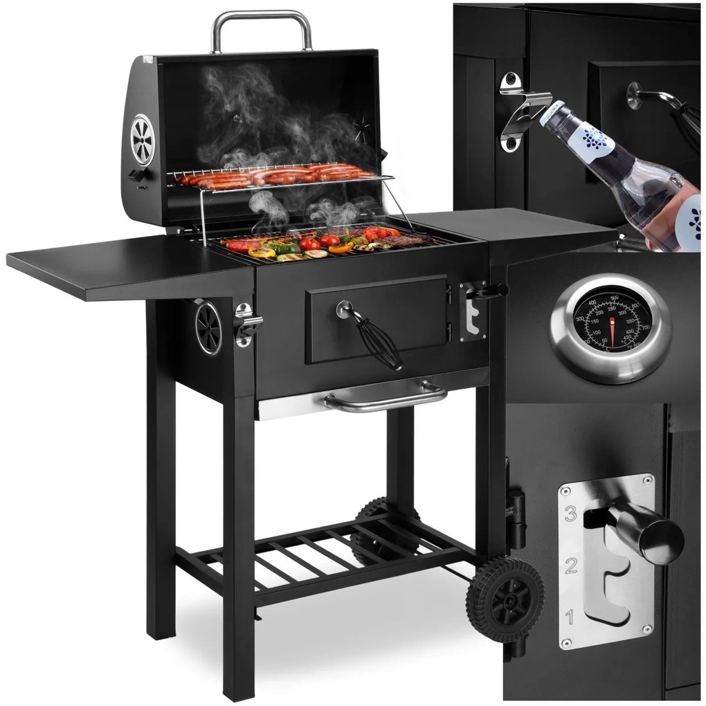 Záhradný gril na drevené uhlie CARBON čierny