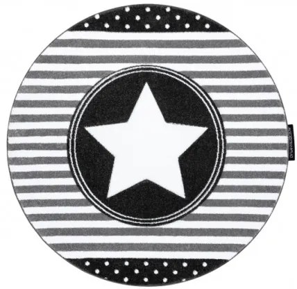 Koberec PETIT STAR HVIEZDA kruh sivý