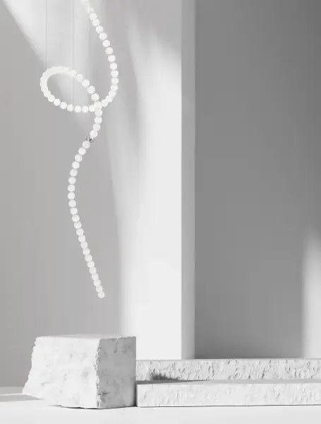 Dizajnový LED luster Perla 79 chróm