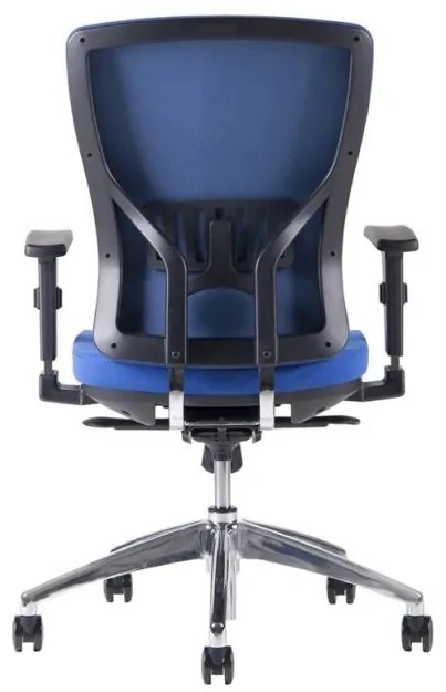 Kancelárska ergonomická stolička HALIA — látka, čierna / modrá
