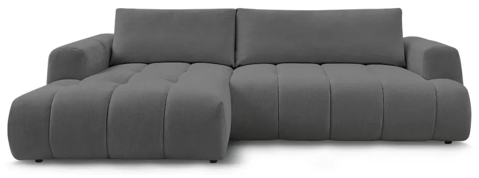 Tmavosivá rozkladacia/s úložným priestorom rohová pohovka (ľavý roh/s leňoškou) Fuji – Bobochic Paris