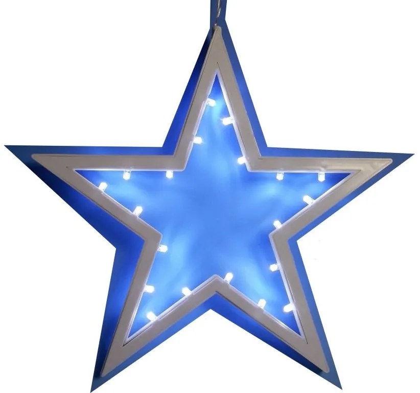 Nexos 33494 Vianočná závesná hviezda - 25,5 cm, 20 LED, studeno biela