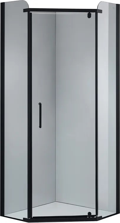 BPS-koupelny Päťuholníkový sprchový kút KZ91B BL 90x90 čierna/transparent - bez vaničky