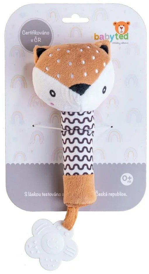 Pískátko / hryzátko babyted Srnček plyš 25 cm, hnedá