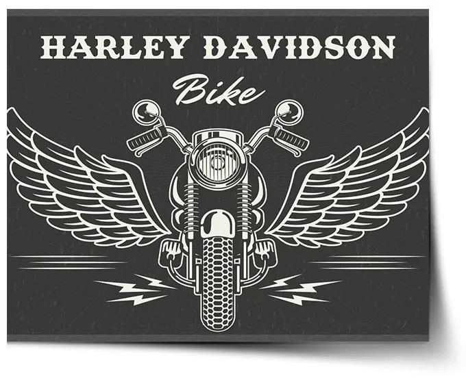 Sablio Plagát Harley-Davidson S krídlami - 90x60 cm