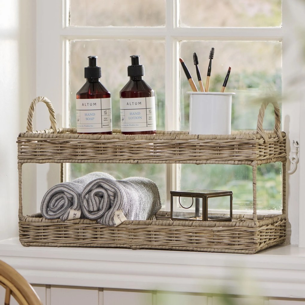 Ib Laursen Dvojposchodový podnos z ratanu Handles