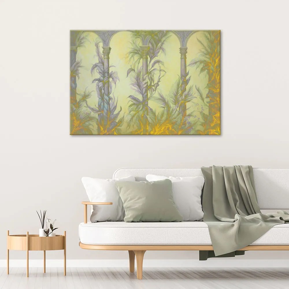 Gario Obraz na plátne Stĺpy a listy boho Rozmery: 120 x 80 cm
