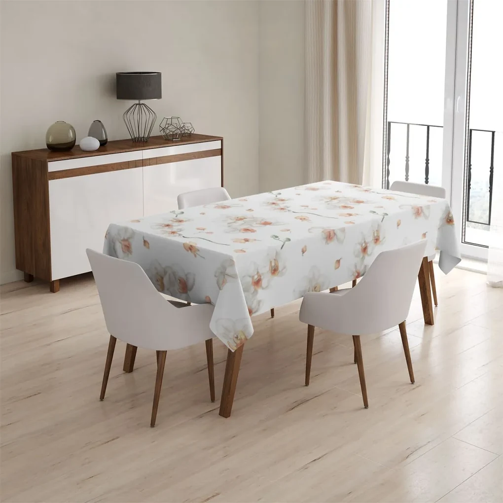 Sablio Obrus Biela orchidea - 130x130 cm