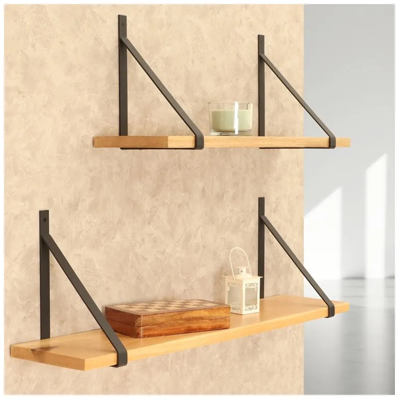 Polica na stenu s konzolou Mila 75 cm DUB