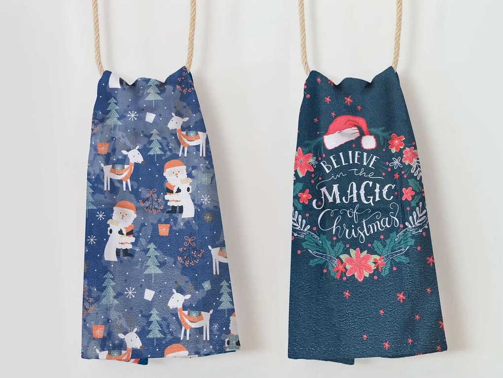 KUCHYNSKÉ UTIERKY MS HOME CHRISTMAS SADA 2 KS 38X60 CM VZOROVANÉ