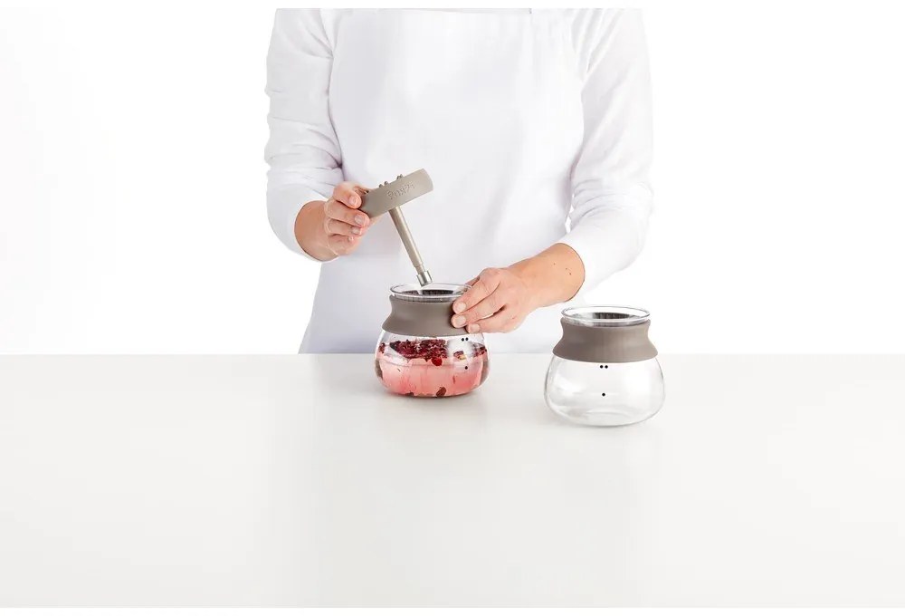 Svetlohnedá sklenená kanvica na čaj so sitkom 500 ml – Lékué