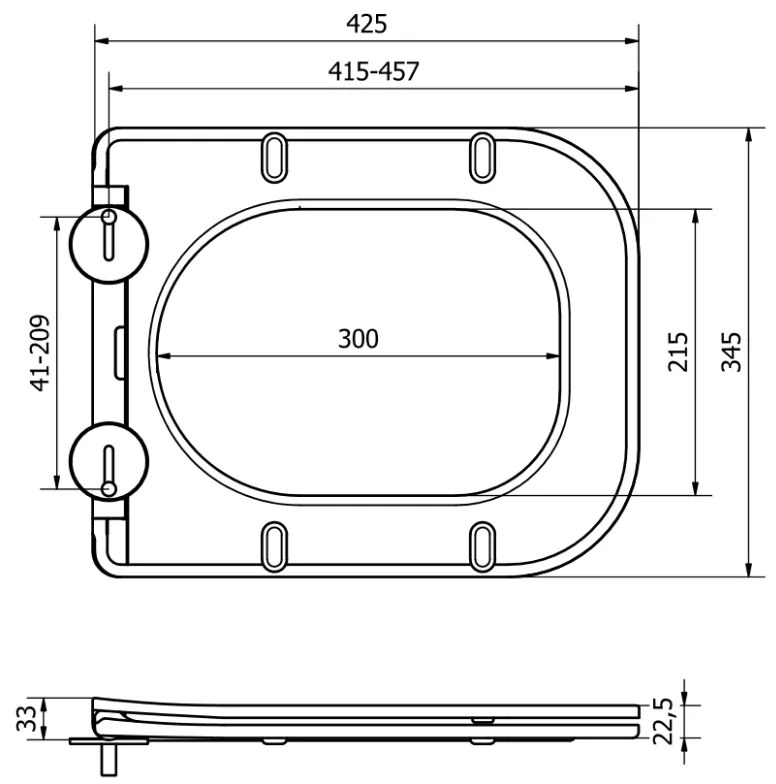 Mexen - WC sedátko SLIM DUROPLAST na wc misu Teo, Elis (0801), soft-close, 39060100