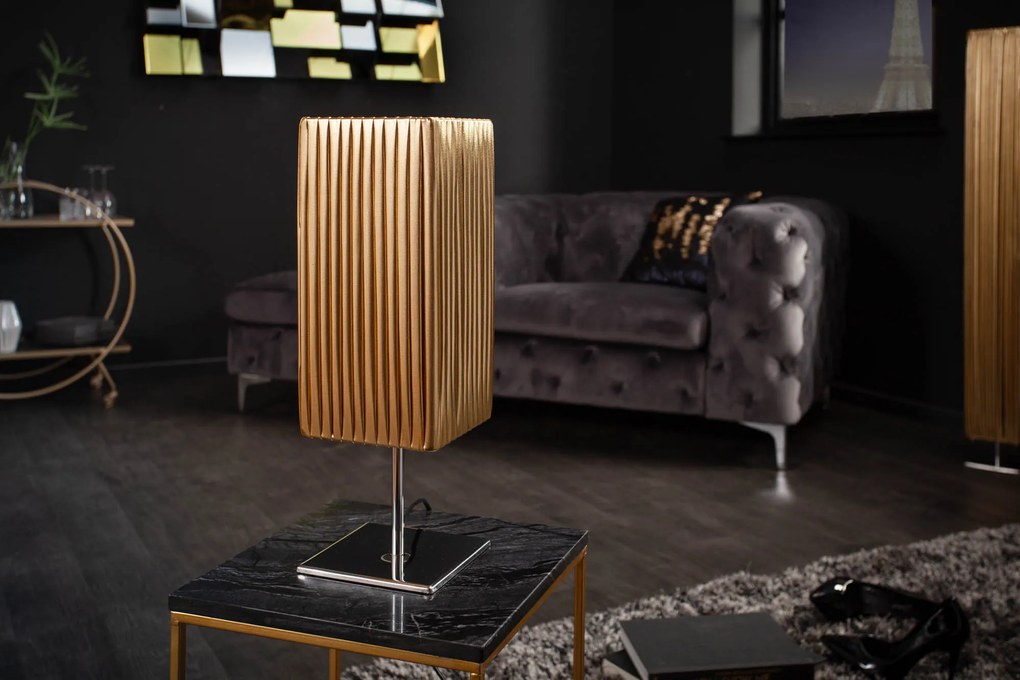 Dizajnová stolná lampa Laney 44 cm zlatá - Posledný kus - RP