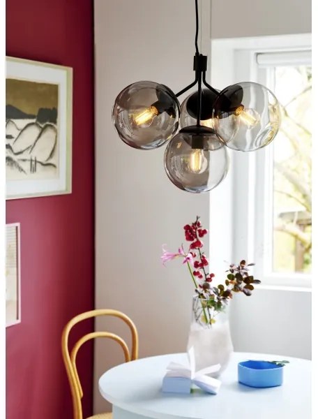 Nordlux - Luster na lanku IVONA 4xE27/28W/230V čierna
