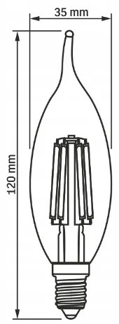LED žiarovka FLAME filament - E14 - 6W - neutrálna biela