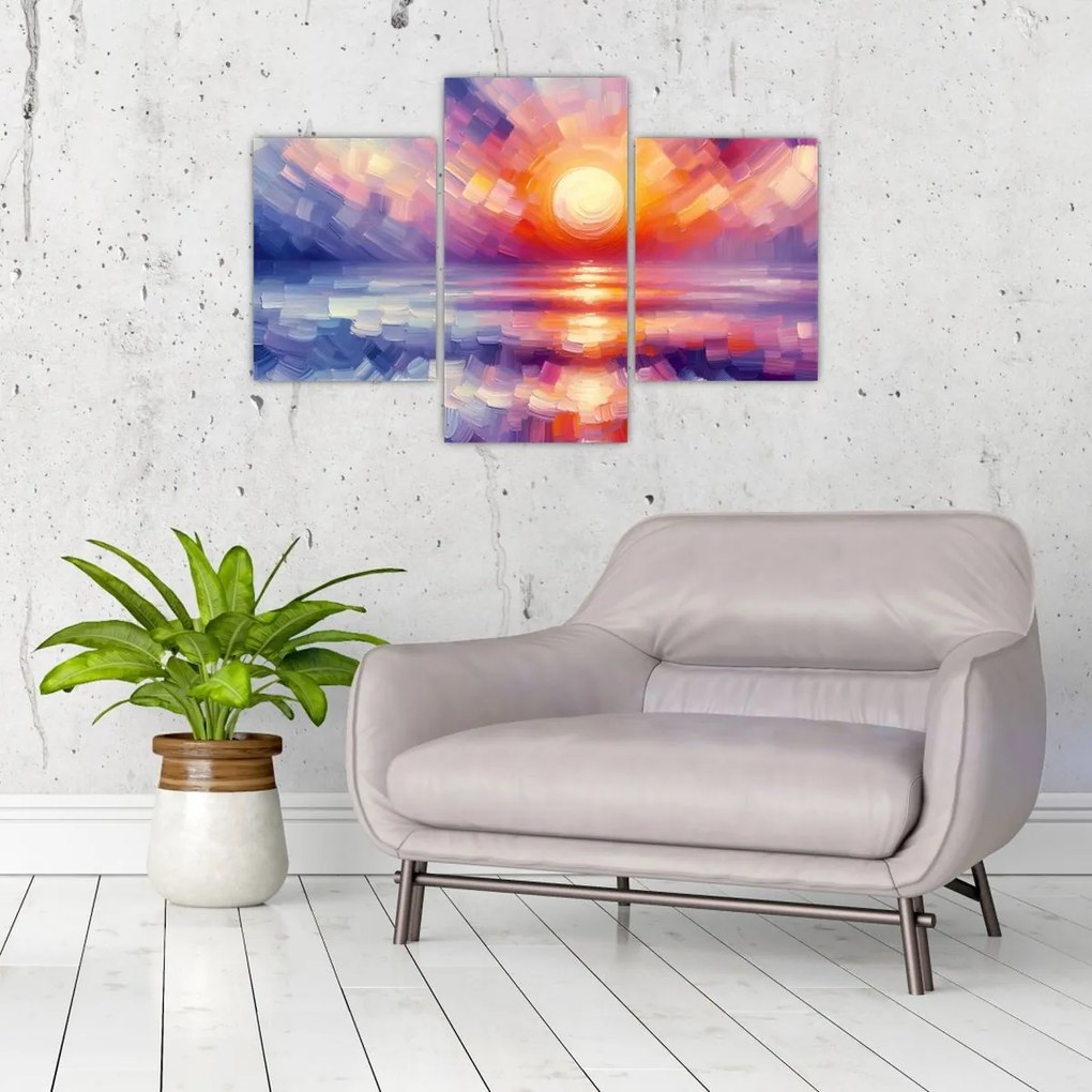 Obraz - Farebný umelecký západ slnka (90x60 cm)