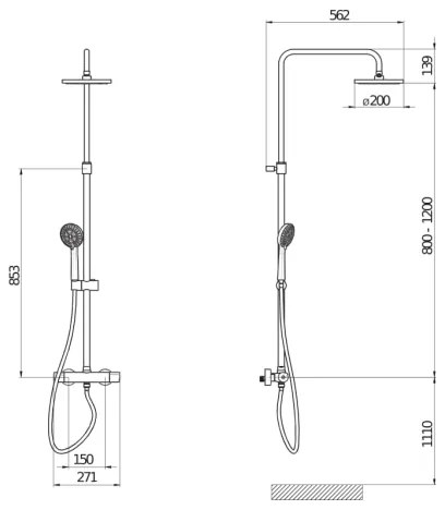 JIKA H3337170045711 - Sprchová sada MIO s termostatickou batériou, lesklý chróm