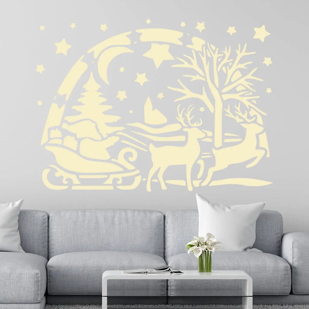 Veselá Stena Samolepka Santa Claus Farba: modrá, Veľkosť: 40 x 29 cm